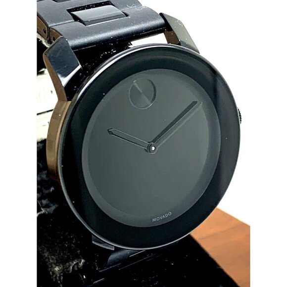 Movado Men's Watch 3600047 Bold Swiss Quartz Black Dial Stainless Steel Rubber - Picture 1 of 14